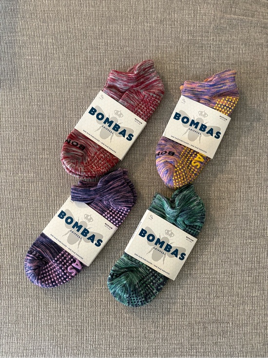 Bombas Accessories - Bombas women ankle gripper Socks - Assorted Colors (4-Pack)